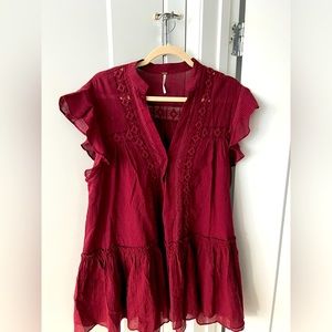 Free People Baby Blues Lace-Trim Tunic